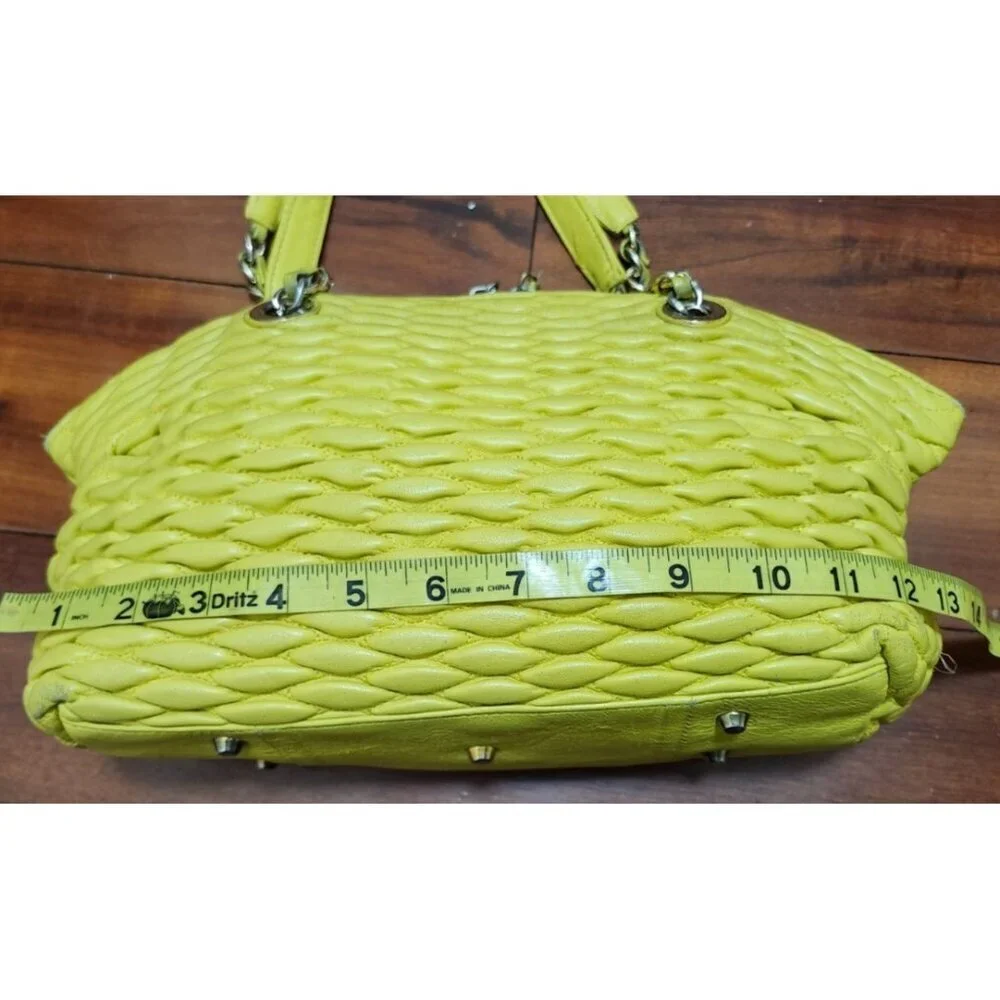 Paolo Masi Italy Woven Leather Tote Bag Yellow Genuine Leather Handbag Italy